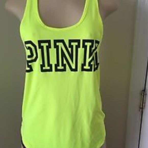 Victoria's Secret PINK Neon Yellow Racerback Tank