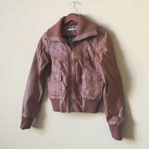 Papaya Brown Bomber Jacket