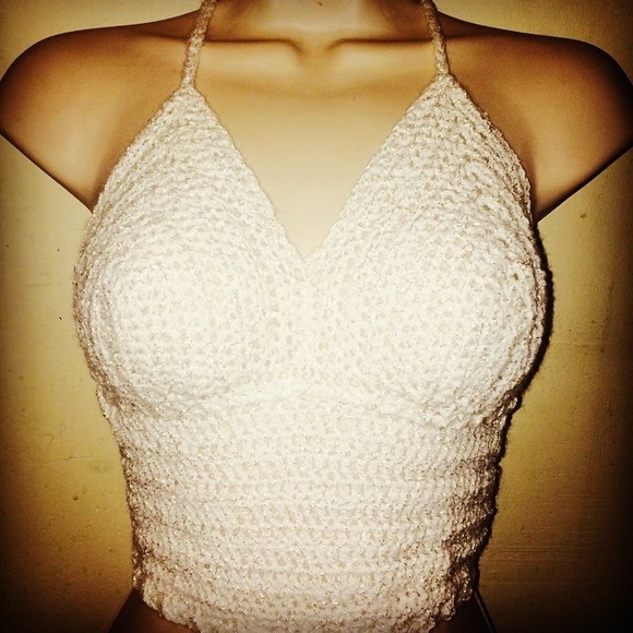 White halter top crochet with you in mind.