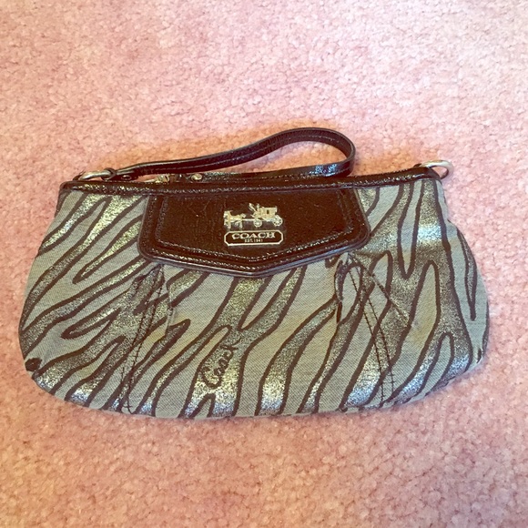 zebra coach wristlet