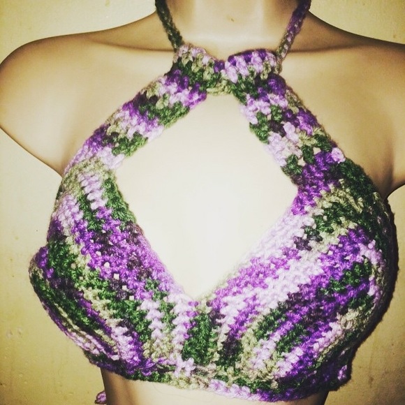 Handmade custom crochet halter top.