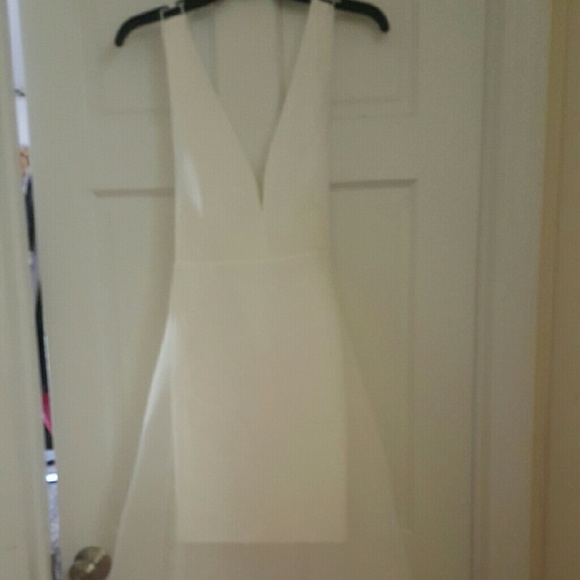 White dress with beautiful mesh overlay