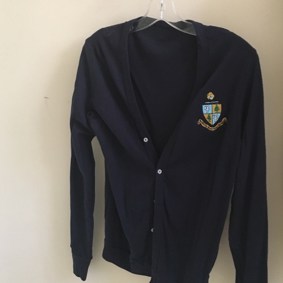 Delta Delta Delta / Tri Delta navy crest cardigan