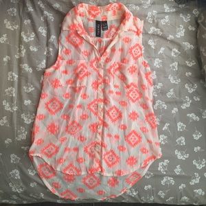 Aztec sheer tank top