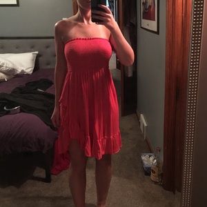 Pink halter dress/beach cover up.