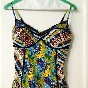 Anthropologie floral corset tank top