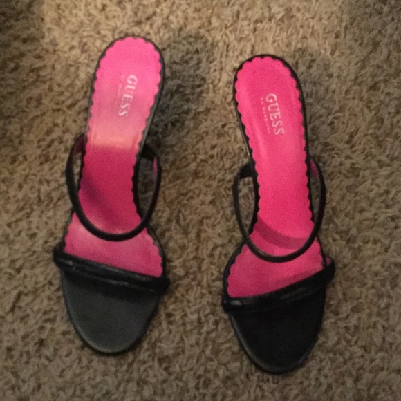 Guess black dress sandals with heels