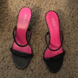 Guess black dress sandals with heels