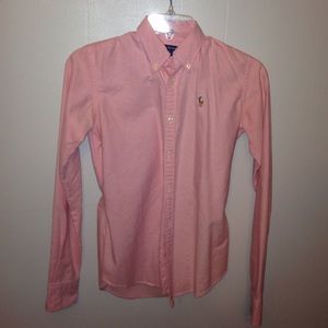 RL Size 0 Light Pink Long Sleeve Polo
