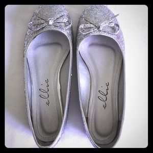 Silver Sparkly Ballet Flats