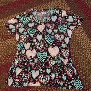 White Cross Scrub Top