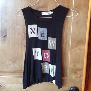 'New York' cut-off tank top