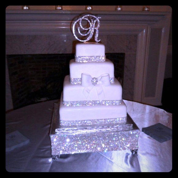 Rhinestone "R" Cake Topper