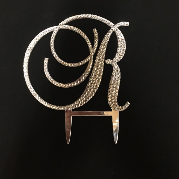 Rhinestone "R" Cake Topper - Picture 2 of 2