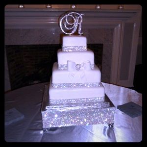 Rhinestone "R" Cake Topper