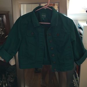 Green jean jacket