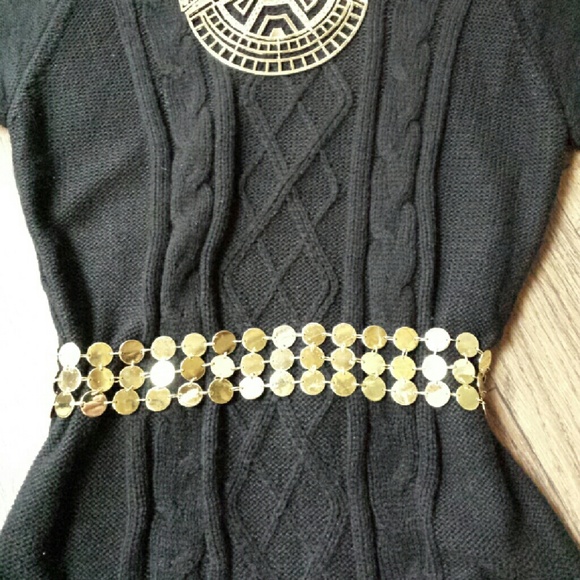 XL sweater dress Black Cable knit pink republic