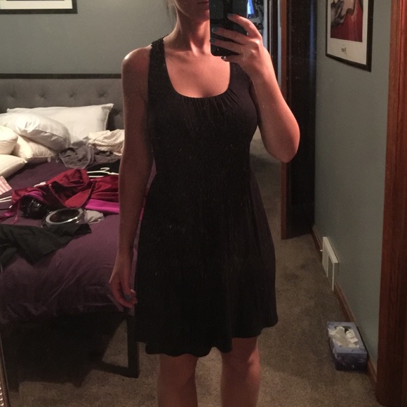 Crochet back black sundress