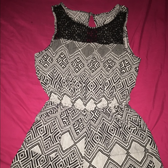 Tribal Print Romper with Lace