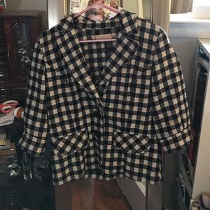 Anthropologie- Burlapp Tweed Checker Blazer