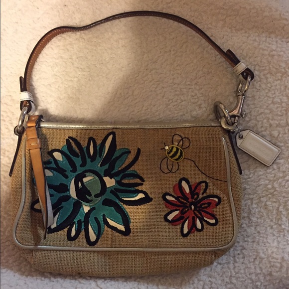 Authentic vintage Coach handbag wristlets style.