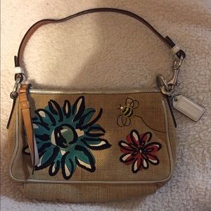 Authentic vintage Coach handbag wristlets style.
