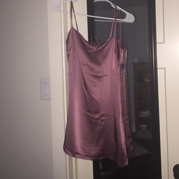 REFORMATION purple silk mini dress