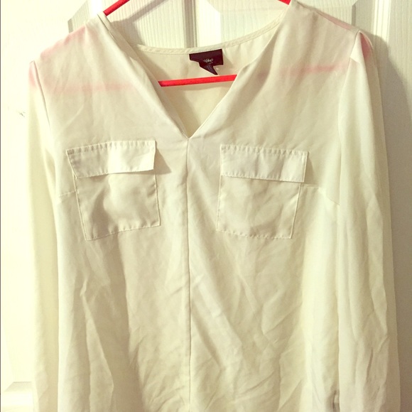 Cream long sleeve dress shirt - Picture 1 of 2