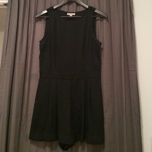 Black silky romper.