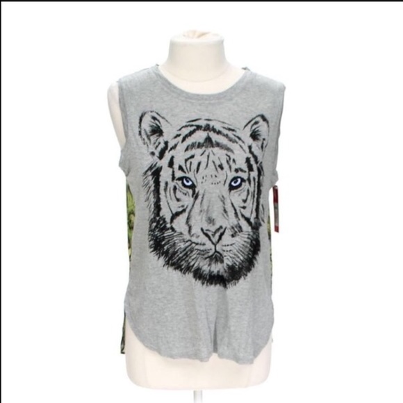 Tiger Graphic T Floral Back