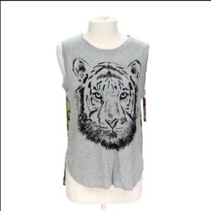 Tiger Graphic T Floral Back