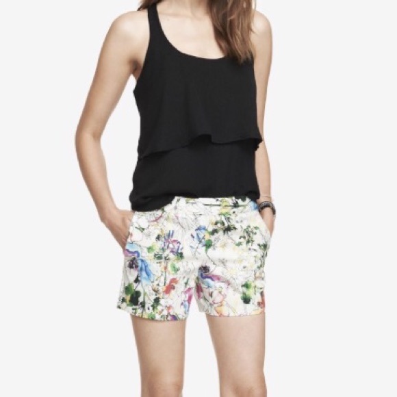 Express watercolor floral shorts