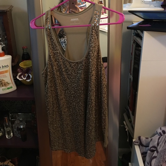 Green sequined tank