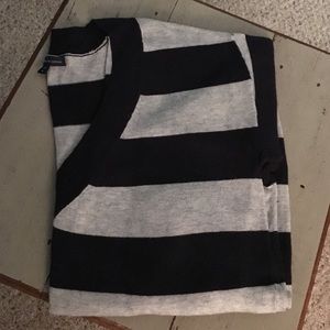 V-neck rugby stripe sweater