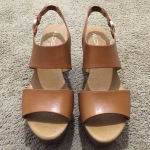 Aldo Brown Platform Wedges