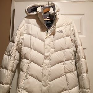 North face 550 coat in white