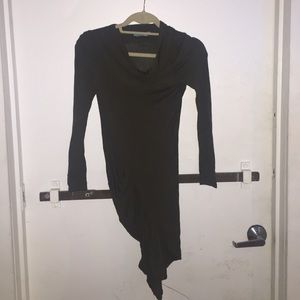 Olive green Alice and Olivia cowl neck dress