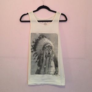 Bowery Supply graphic wolf tank top
