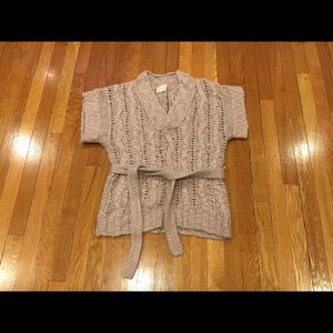 Belted Short Sleeved Sweater