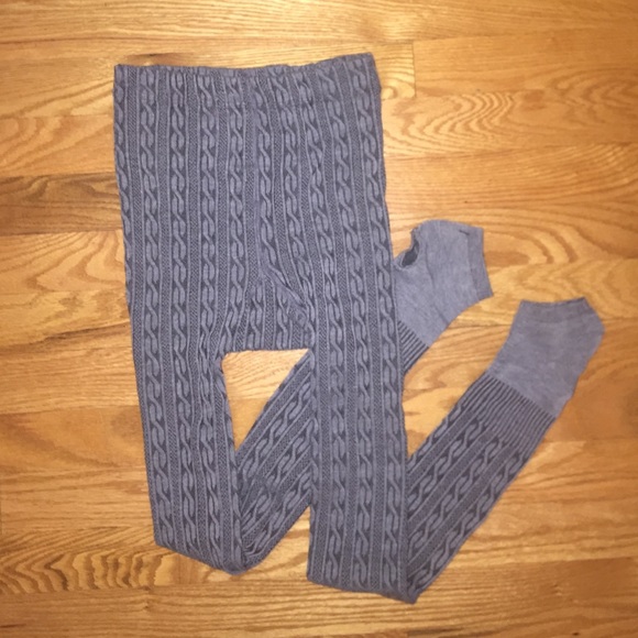 Patterned Grey Tights-Yoga Style