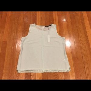 Mint Green Sheer Tank with Lace Underlay