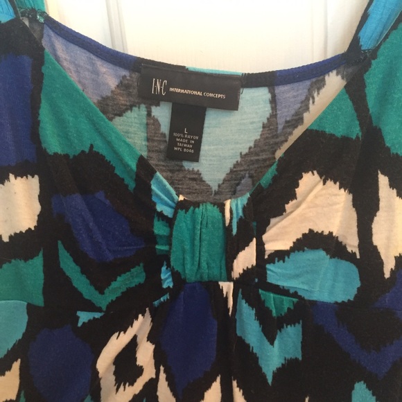 Multi-Colored (Blue) Patterned Tank Top Blouse - image 3