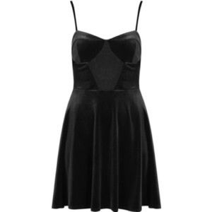 Topshop velvet little black dress