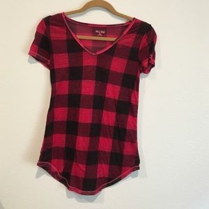 Red and Black Plaid T-Shirt