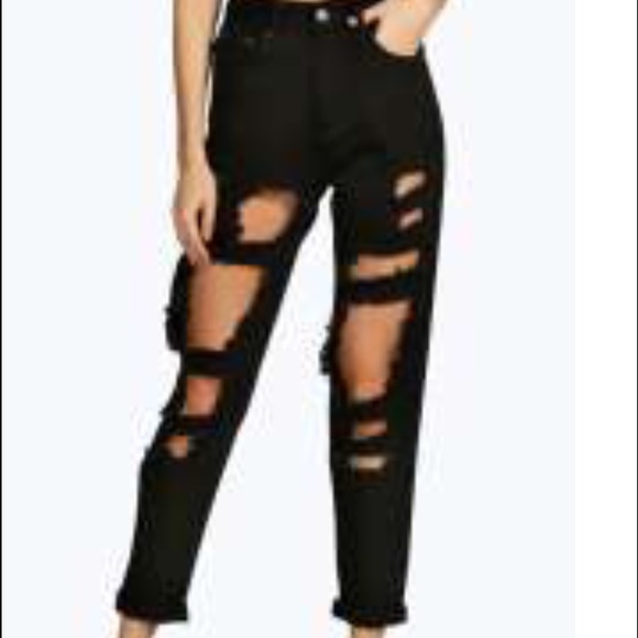 Boohoo ripped black jeans