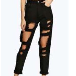 Boohoo ripped black jeans