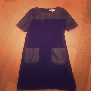 Black Dress with Faux Leather