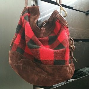 Lucky Brand Wool Plaid Crossbody Shoulder Bag