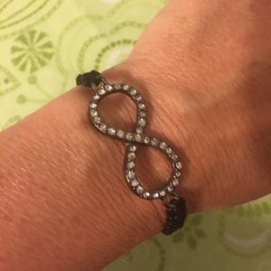Rhinestone Infinity Adjustable Bracelet