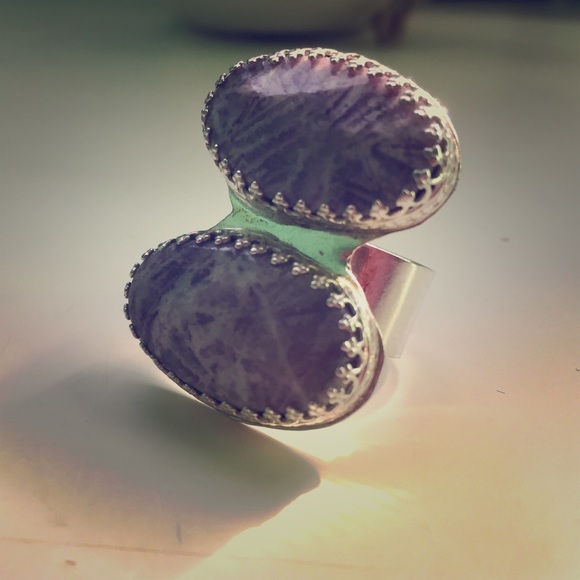 Sterling Silver and Purple Agate Ring